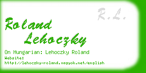 roland lehoczky business card
